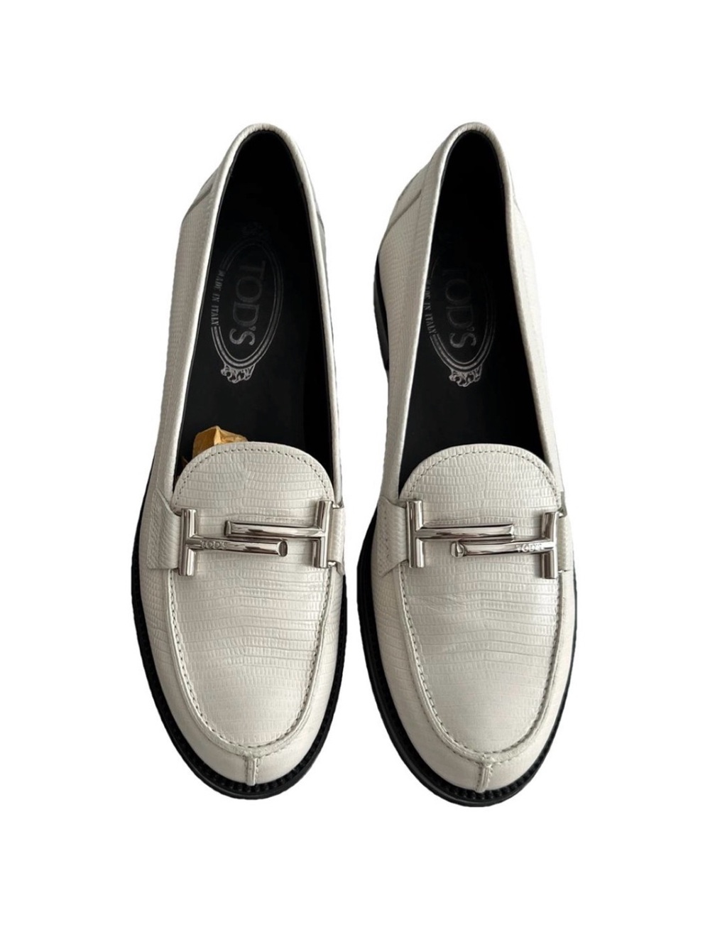 Tod's White LeatherLoafers - Women's Classic Driving Style